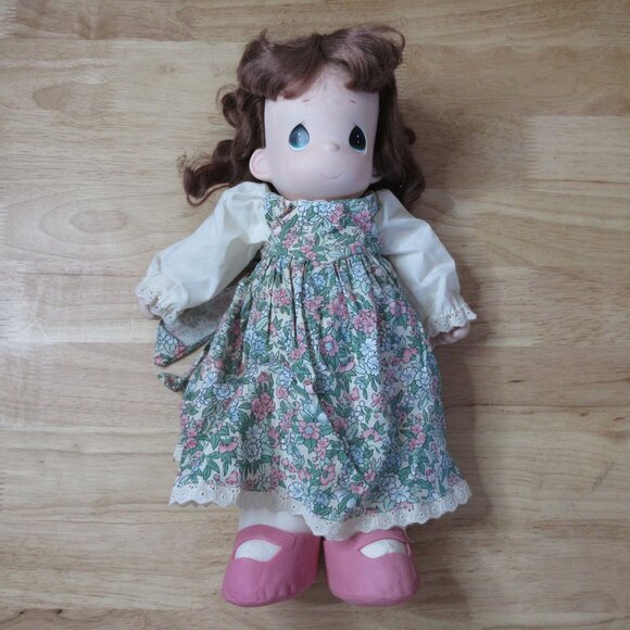 Precious Moments 16" Doll - Green Floral Dress Pink Shoes - Picture 2 of 6